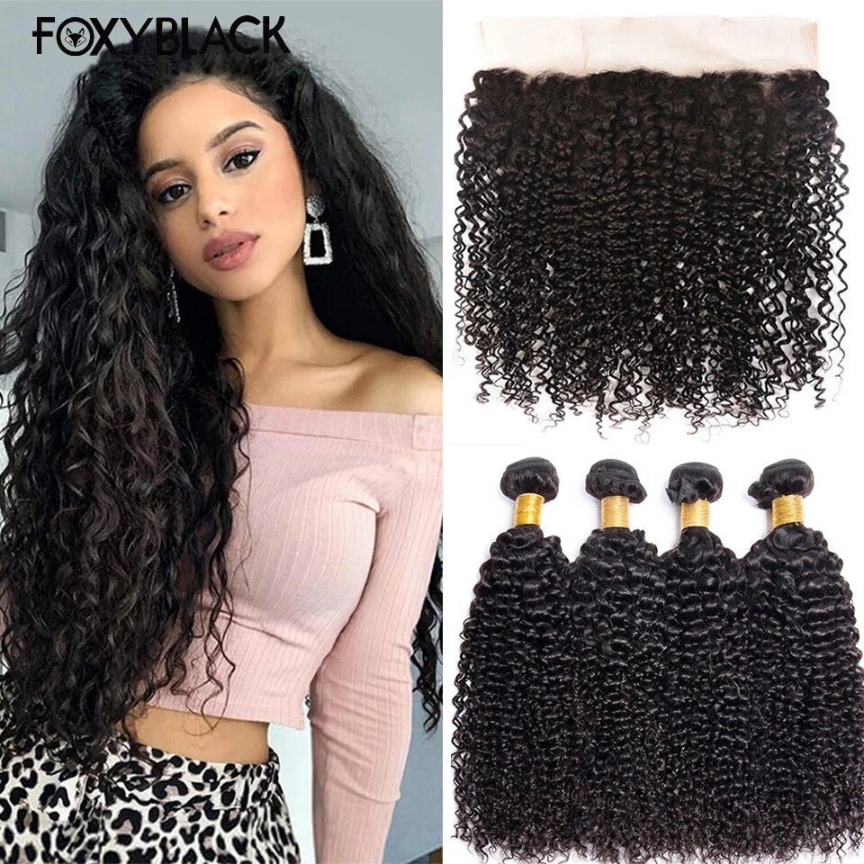 Brazilian Water Wave Bundles With 13x4 Lace Frontal Human Hair 3 4 Bundles With Remy Pre Plucked Hair Lace Frontal With Bundles